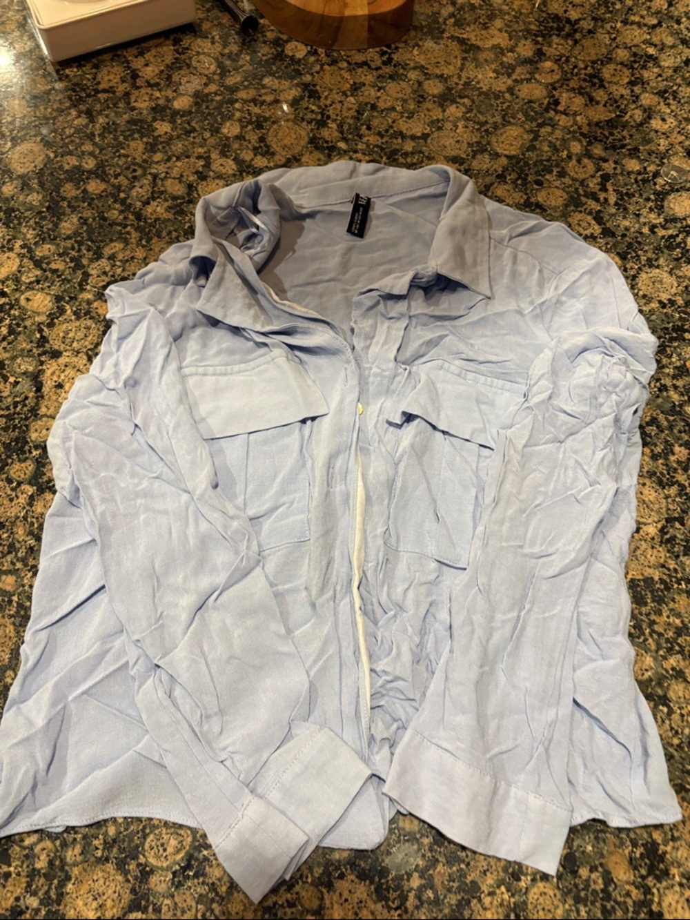 Zara Light Blue Women's Button-Down Shirt